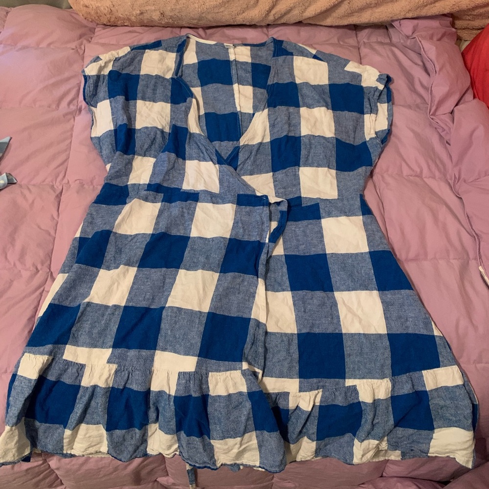 Old navy checked wrap dress, worn twice
